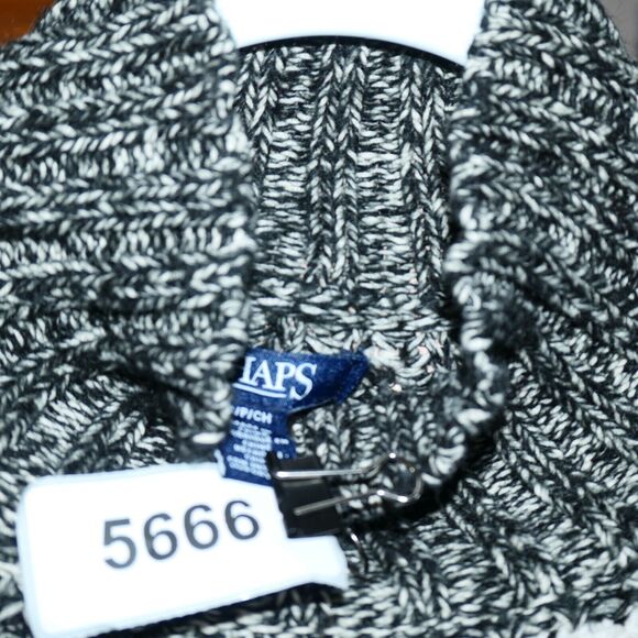 Chaps Sweater Women Small Gray and White Stripe Flare Sleeve Tunic Cotton Blend - Picture 8 of 8